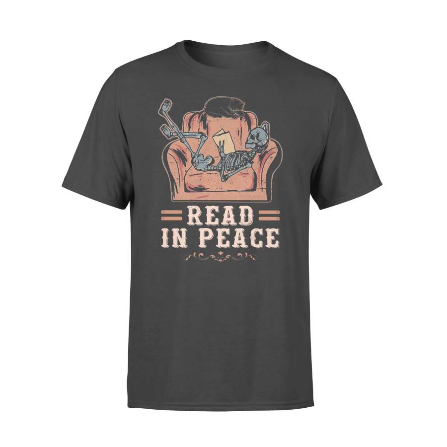 Skeleton Cat Read In Peace T-Shirt