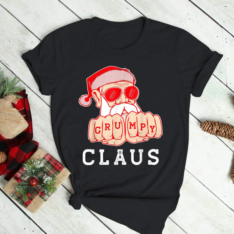 Grumpy Claus Tattoo Santa Claus Funny 2020 Christmas Xmas T-Shirt