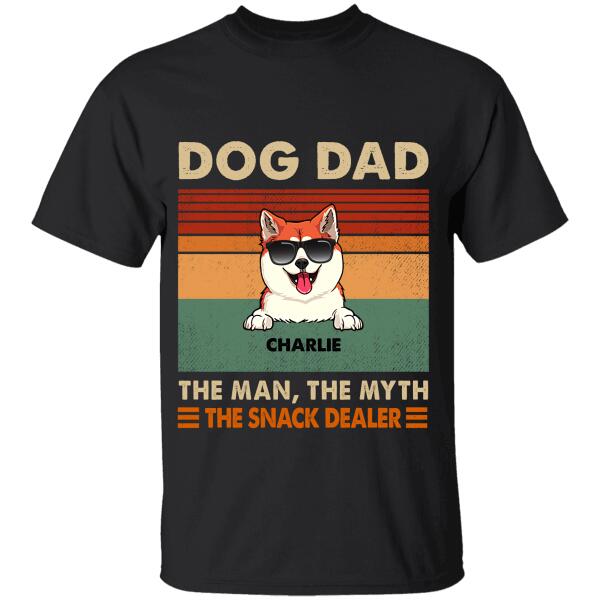 Dog Cat Dad – Man, Myth, Snack Dealer Dog, Cat Personalized T-Shirt Ts-Hr110
