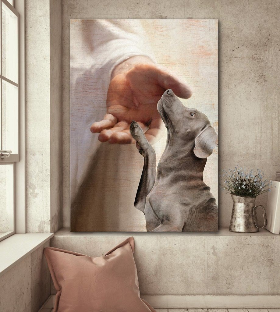 Weimaraner Take My Hand Canvas Gift for Friend Birthday Gift Warm Home Decor Wall Art Visual Art