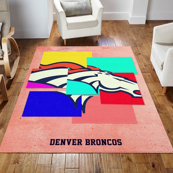 Denver Broncos Area Rug For Christmas Living Room Rug Christmas Gift Us Decor