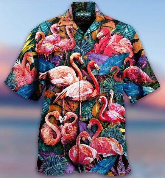 Shop Beautiful Flamingo Tropical Unisex Hawaii Aloha Shirts Ha67138