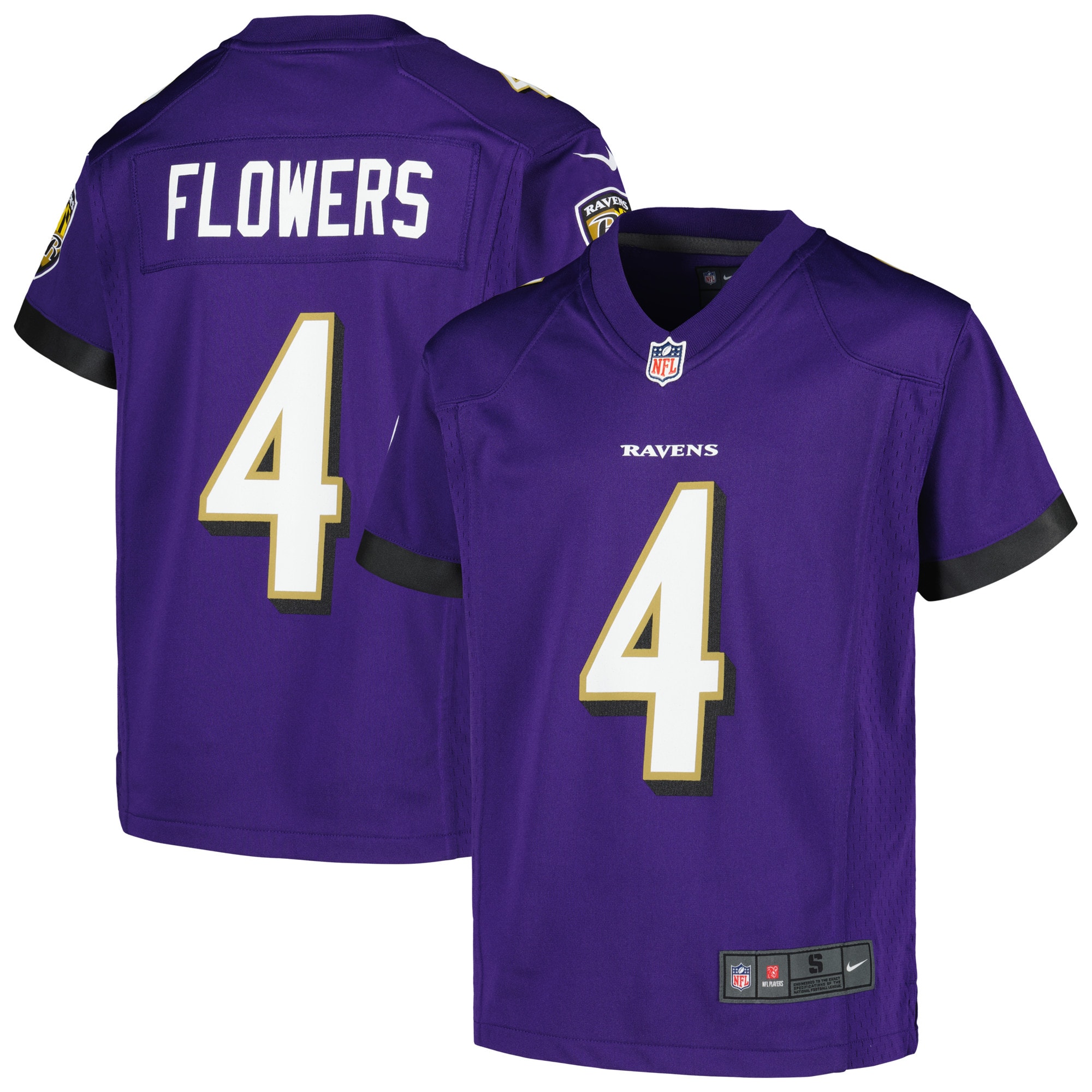 Zay Flowers Baltimore Ravens Youth Game Jersey – Purple