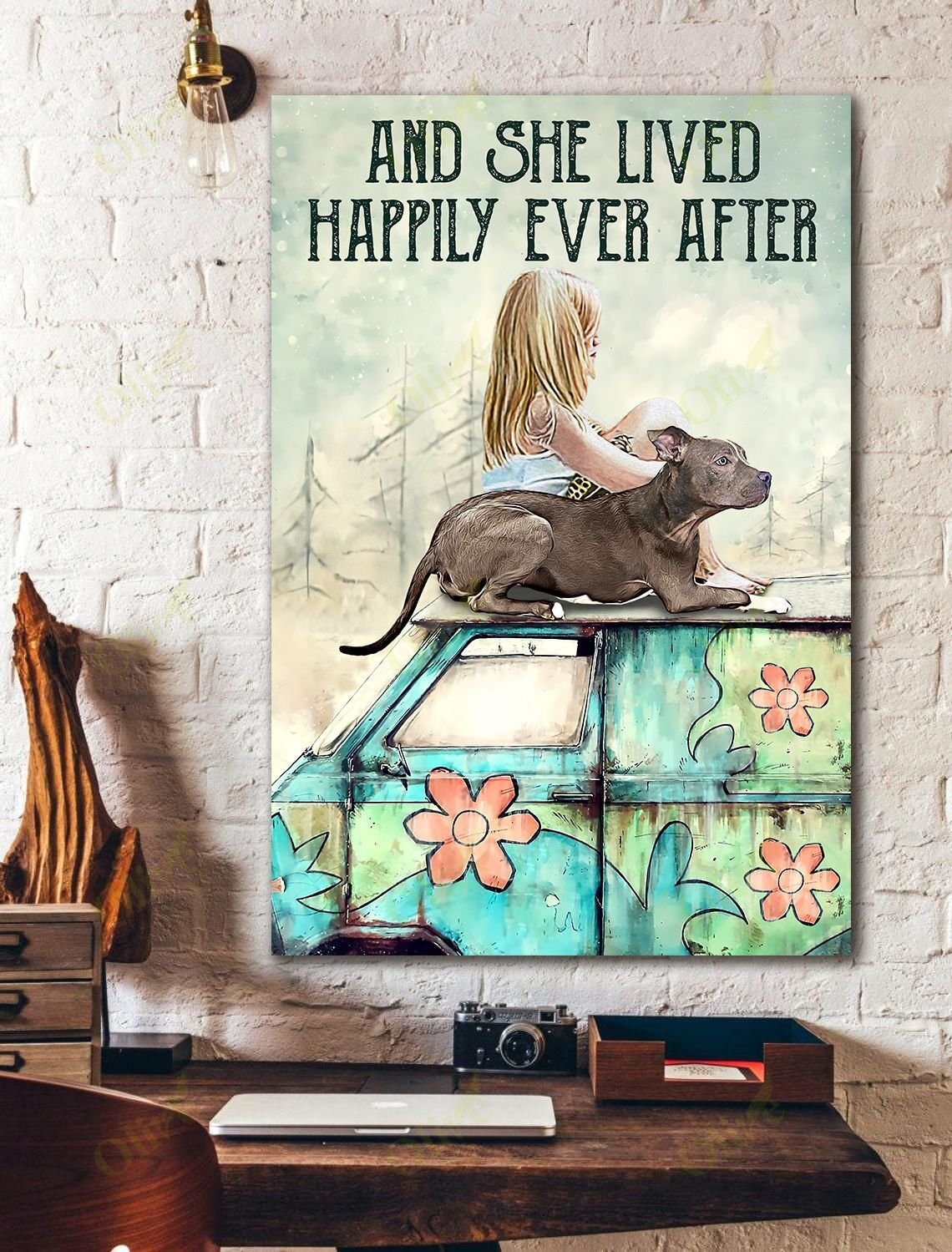 Pit Bull – Happily Ever After Canvas And Poster | Wall Decor Visual Art
