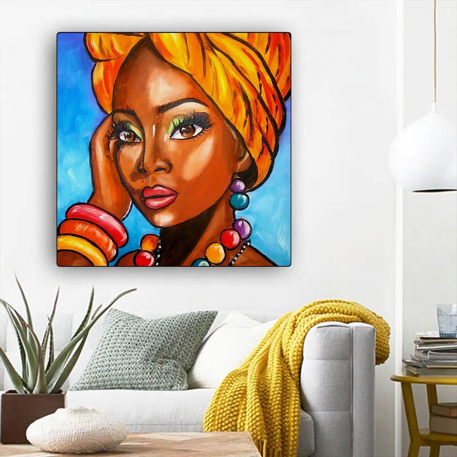 African Canvas Art Beautiful Black American Girl African American Black Art Afrocentric Home Decor BPS34482