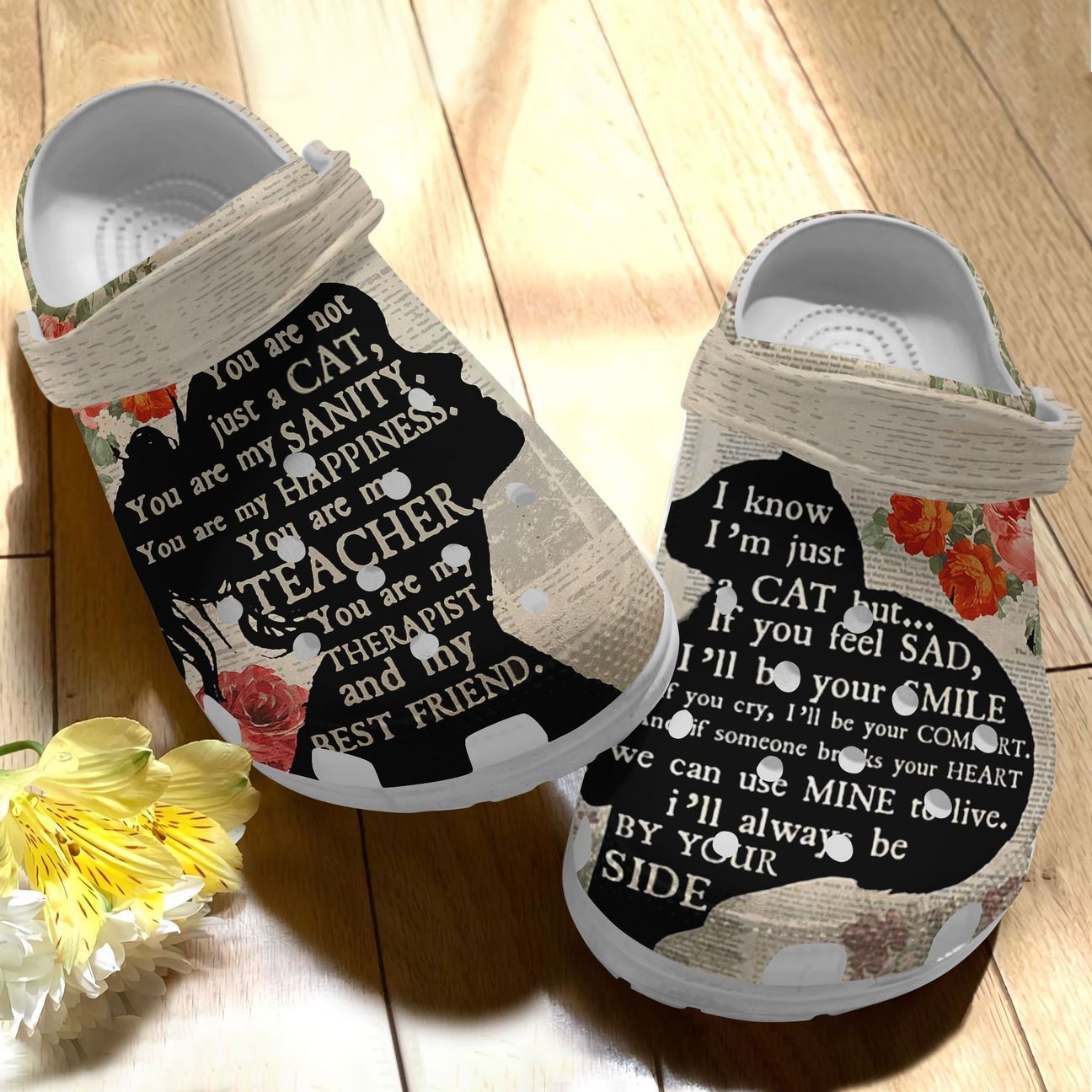 Cat Personalized Clog, Custom Name, Text Be By You Side, Fashion Style For Women, Men, Kid, Print 3D