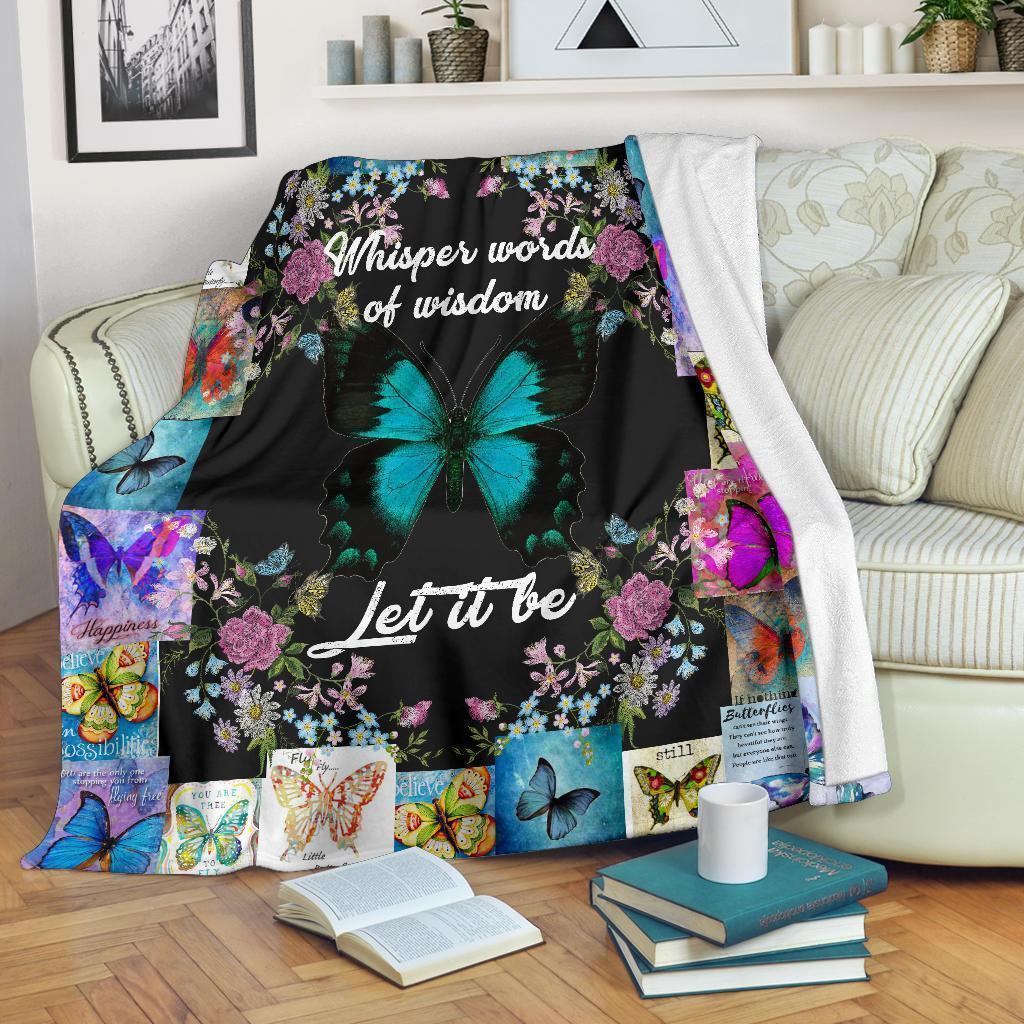 Whisper Words Of Wisdom Butterfly Fleece Blanket Let It Be – Fit Fit ...