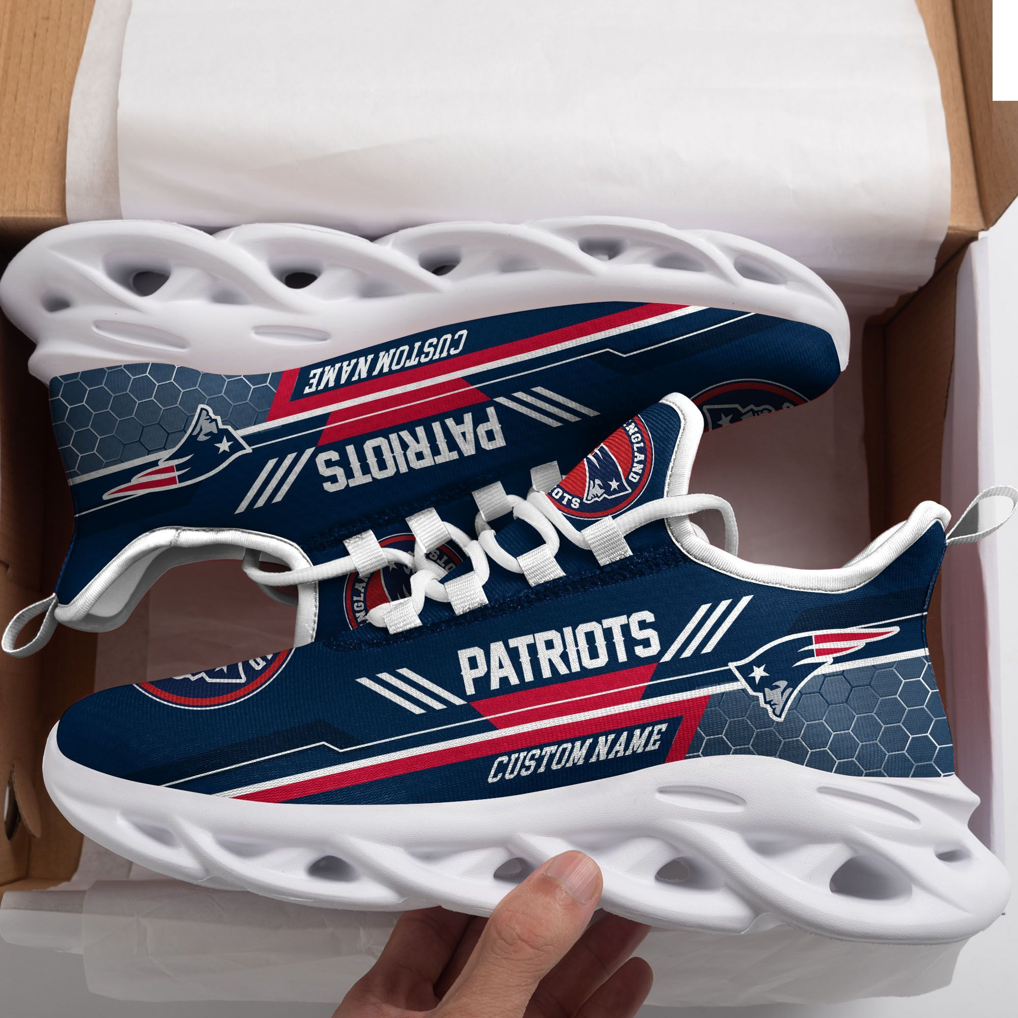 New England Patriots Custom Personalized Max Soul Sneakers Running Sports Shoes For Men Women Football Fanfootball Fan