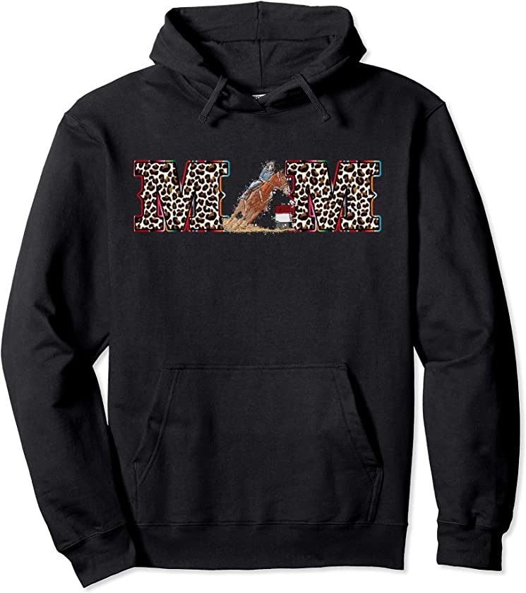 Serape Leopard pattern Rodeo Cowgirl Horse Barrel Racing Mom Pullover Hoodie