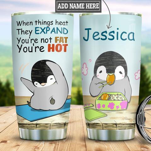 Personalized Hot Penguin Stainless Steel Tumbler, Personalized Tumblers, Tumbler Cups, Custom Tumblers