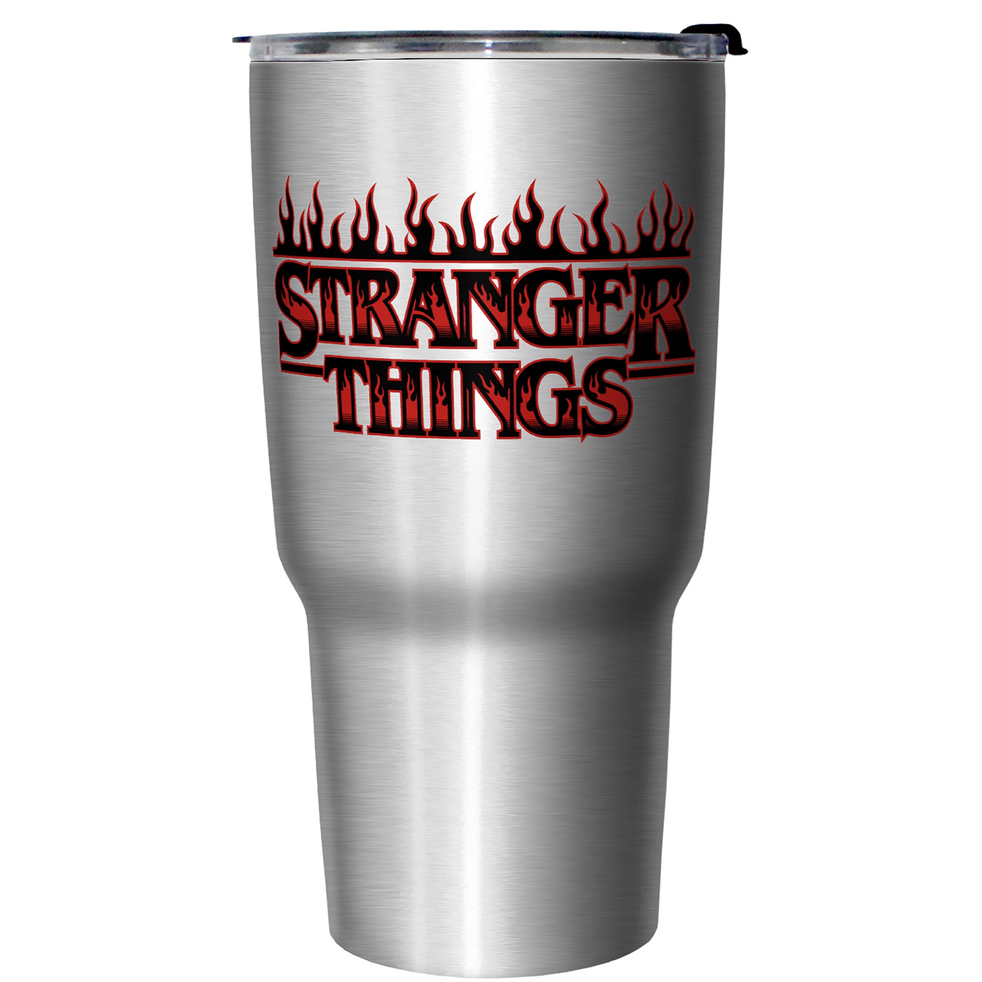 Stranger Things Fiery Logo Stainless Steel Tumbler With Lid