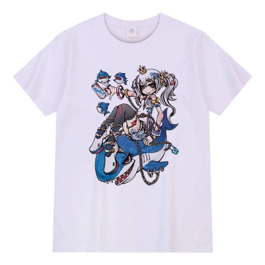 T-Shirt Gothic Kawaii Girl Shark