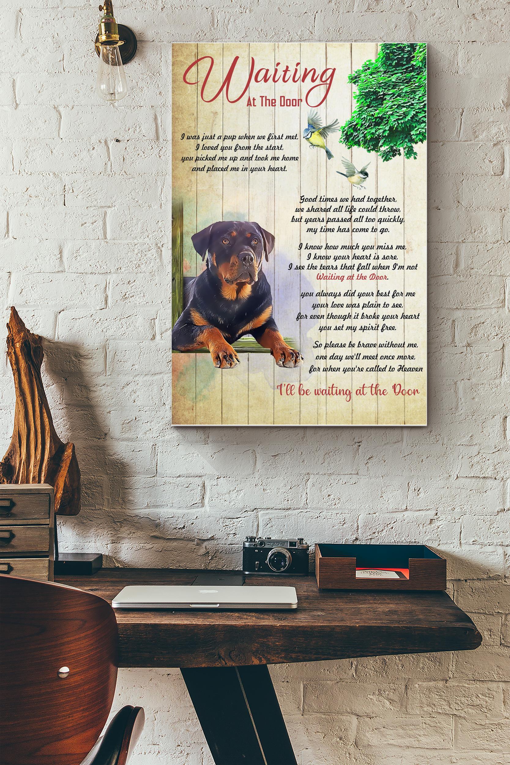 Waiting At The Door Poster – Animal Wall Art – Gift For Dog Lover Puppy Foster Dog Fan Soulmate Lover Home Decor (Unframed) Poster