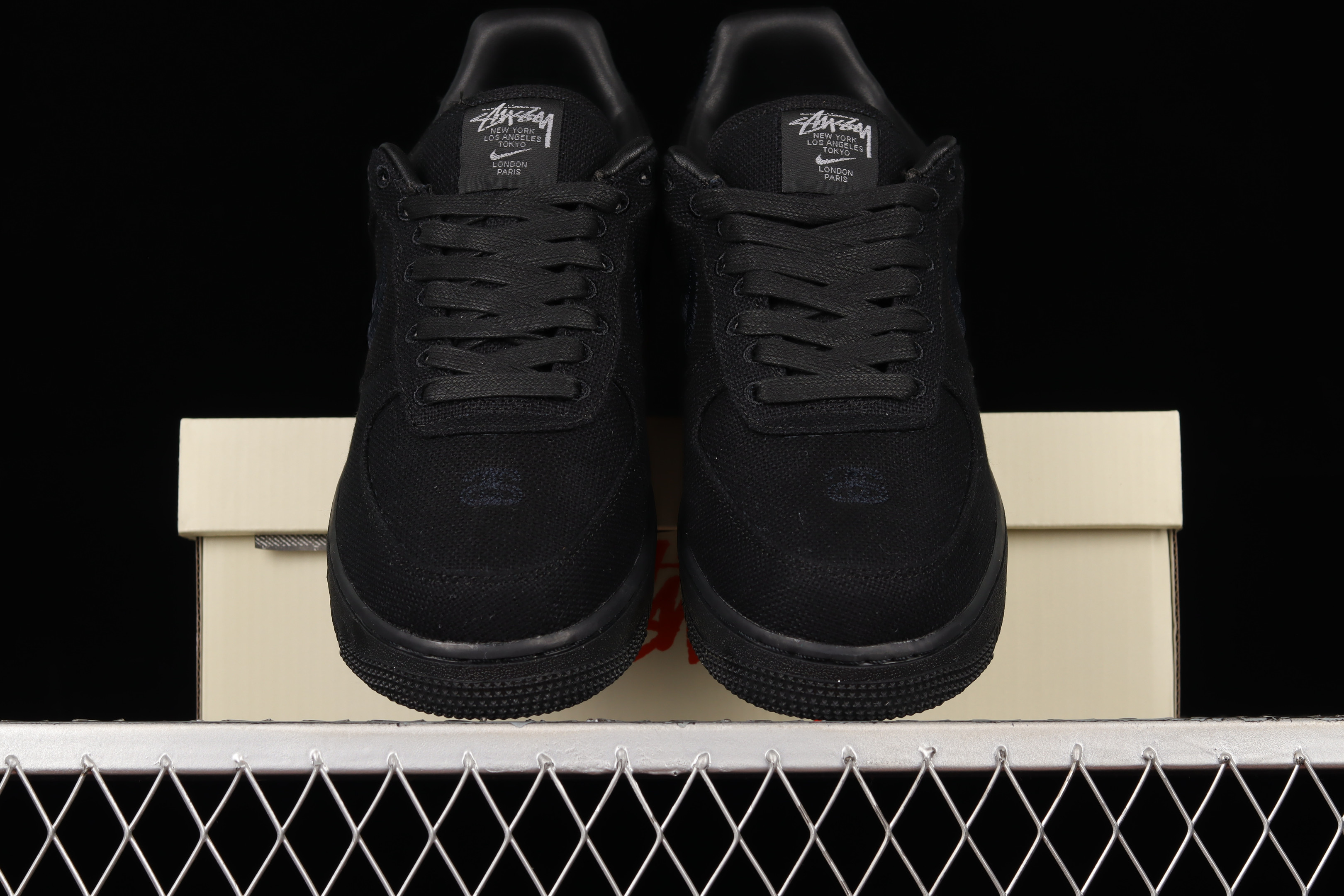 Nike Air Force 1 Low Stussy Black Shoes Sneakers SNK197972779