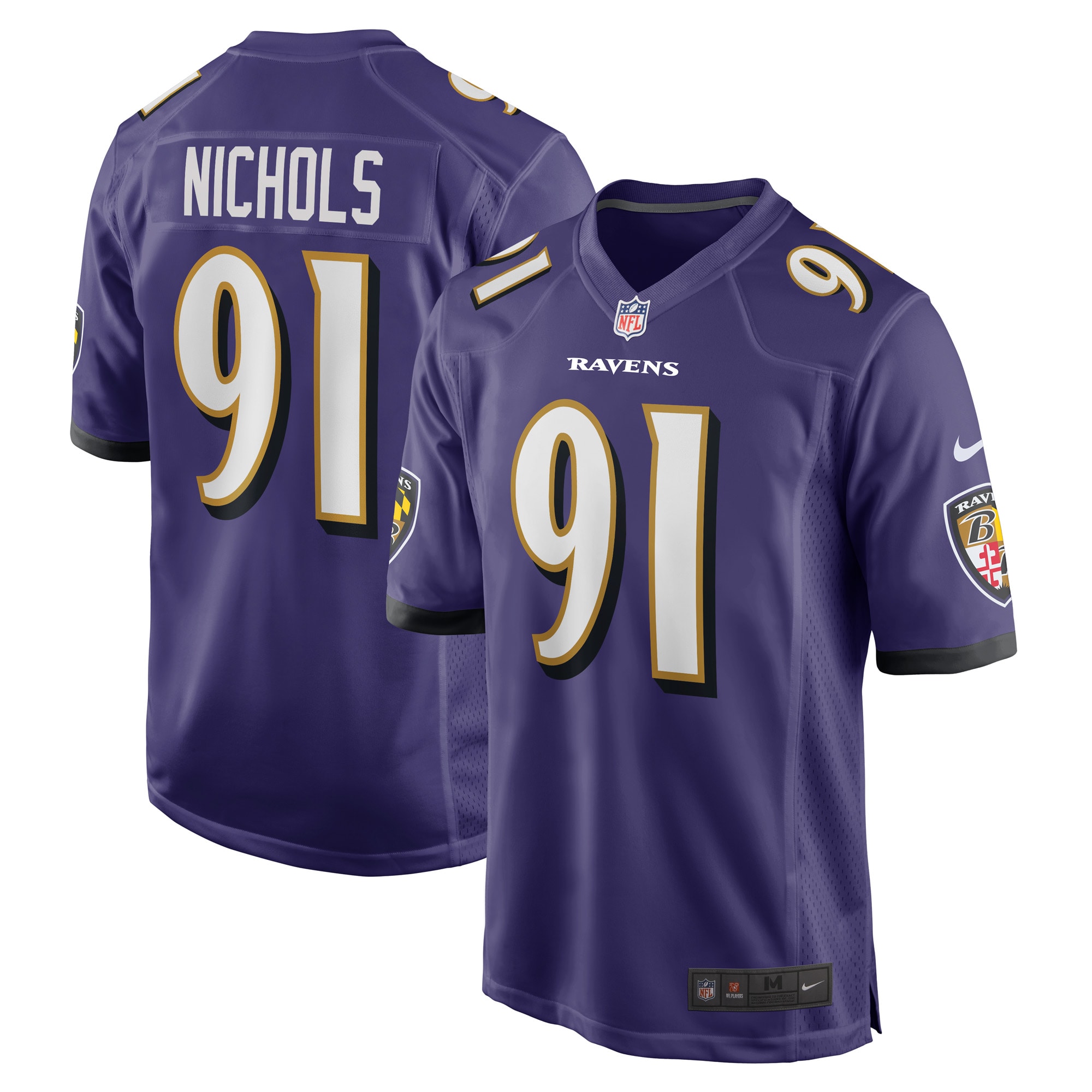 Men’s Baltimore Ravens Rayshad Nichols Purple Game Player Jersey