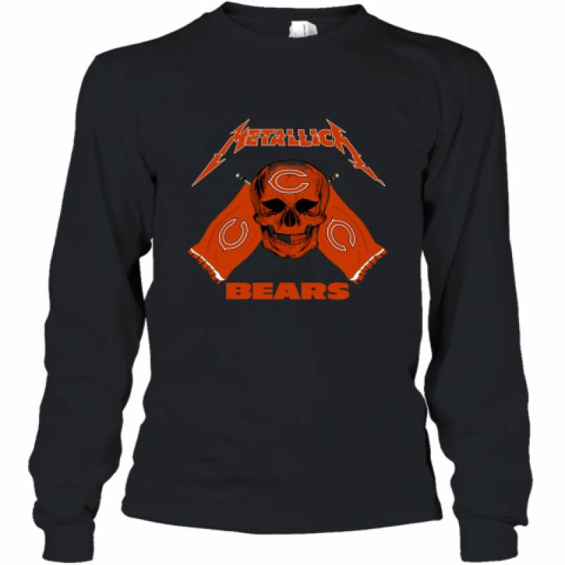 Metallica Chicago Bears Skull Flag Shirt Long Sleeve T-Shirt