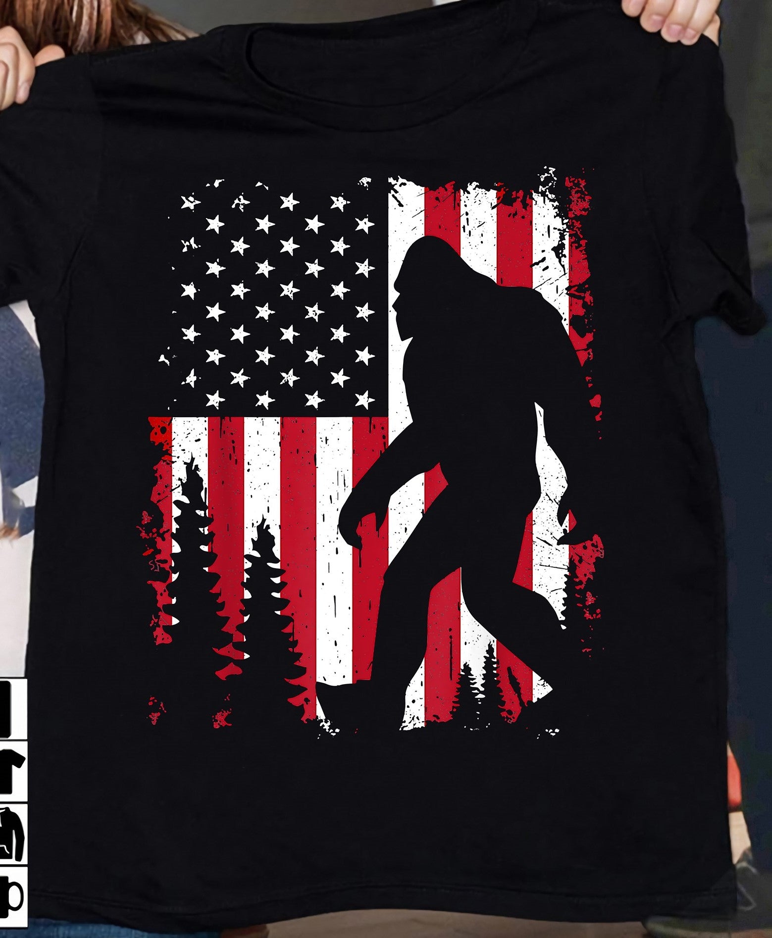 Big Foot American Flag Gift Standard/Premium T-Shirt