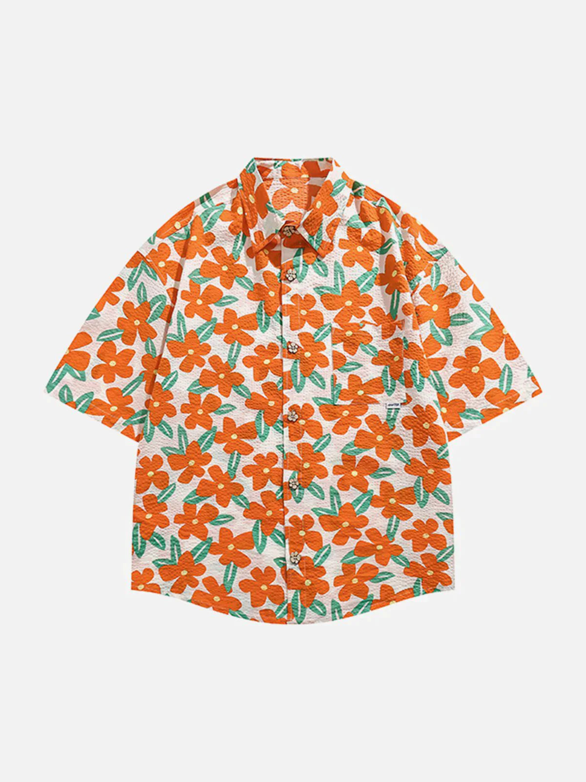 Talishko™ – Flowers Print Short Sleeve Shirt