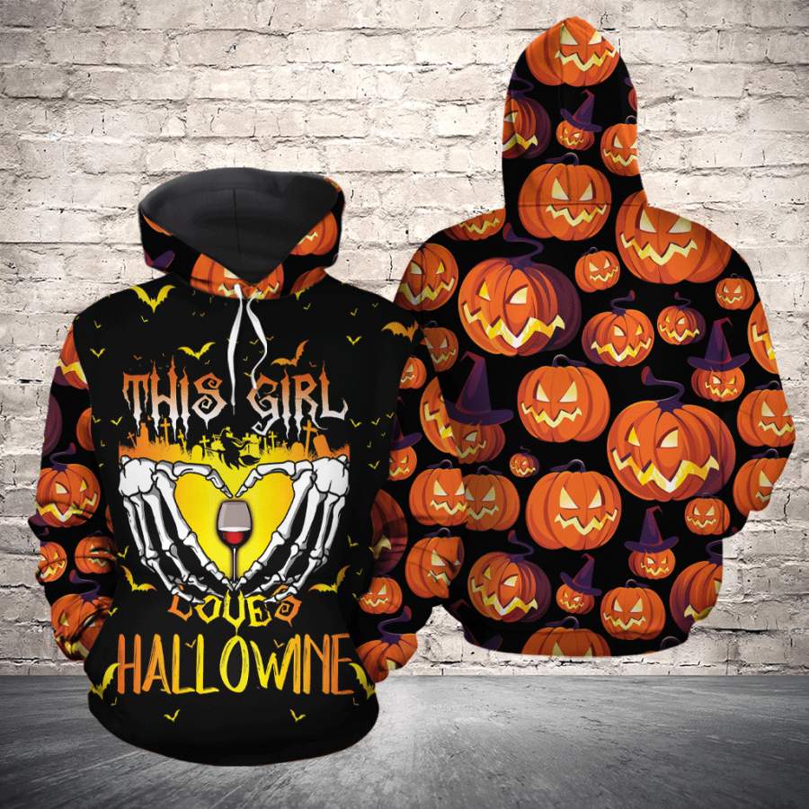 This Girl Loves Halloween Hoodie 3D All Over Print #V