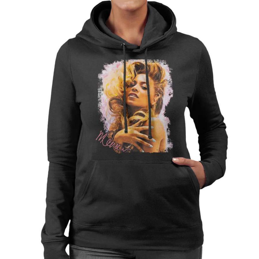 Sidney Maurer Original Portrait Of Singer Beyonce Shiny Nails Women’s Hooded Sweatshirt