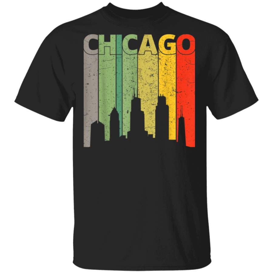 Retro Chicago TShirt Vintage Chicago Illinois Skyline Shirt Chicago Bears T shirt