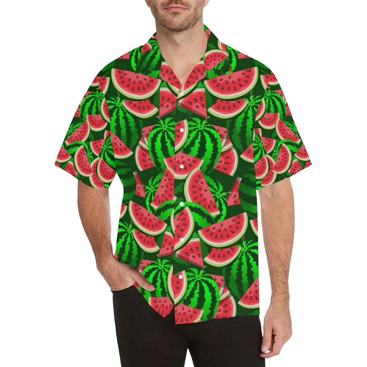 Watermelon Pattern Theme Men’S All Over Print Hawaiian Shirt