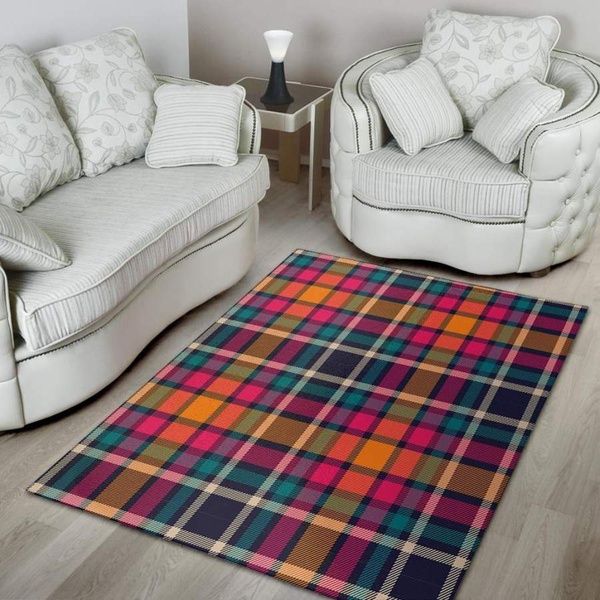 Colorful Plaid Tartan Area Rug