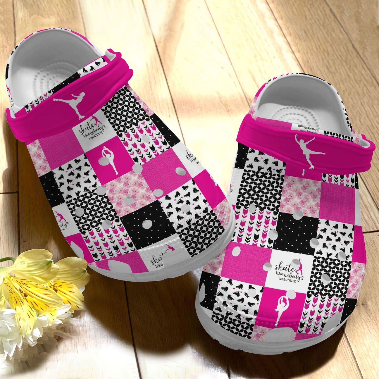 Figure Skating Personalize Clog, Custom Name, Text, Fashion Style For Women, Men, Kid, Print 3D Like Nobody’S Watching