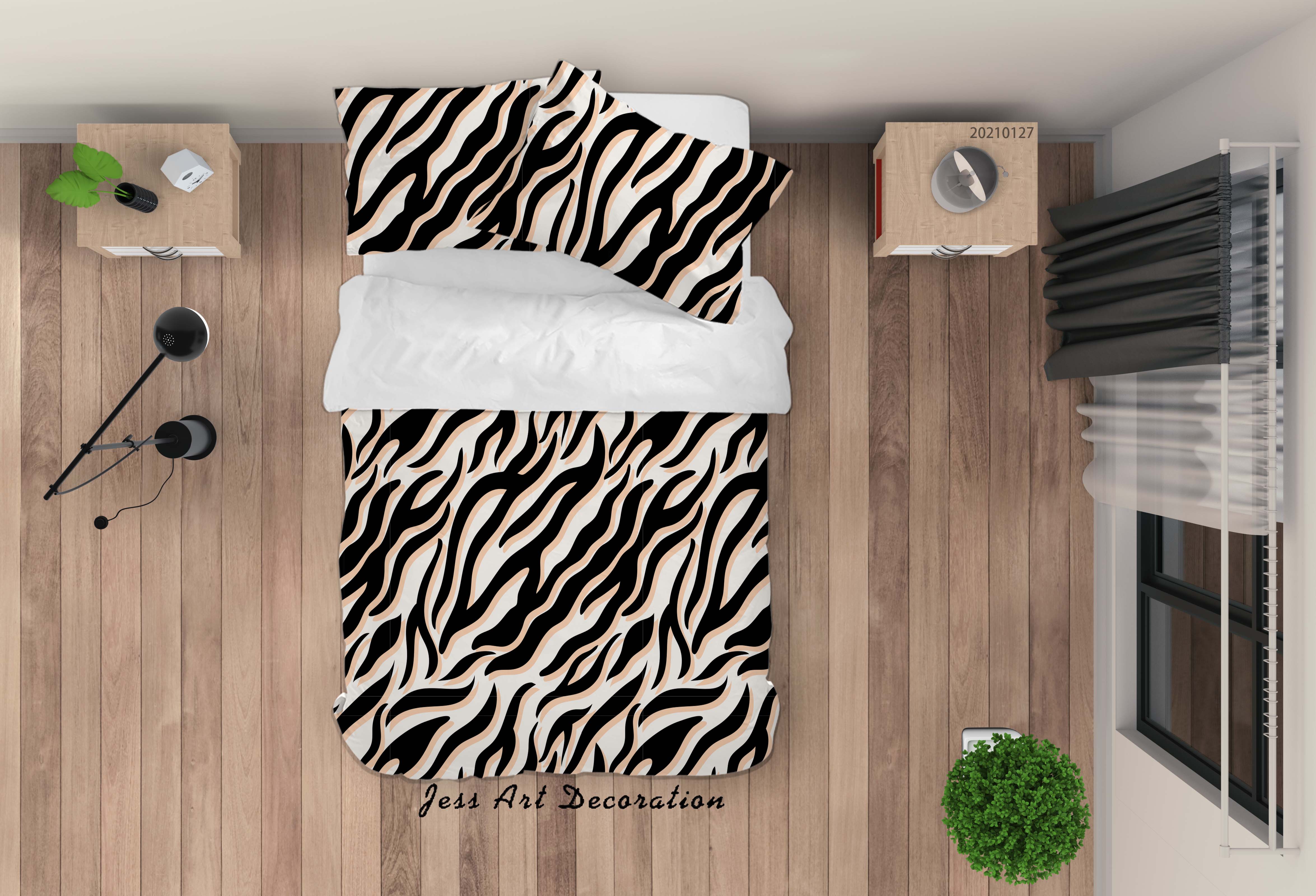 3D Hand Drawn Animal Print Quilt Cover Set Bedding Set Duvet Cover Pillowcases 155