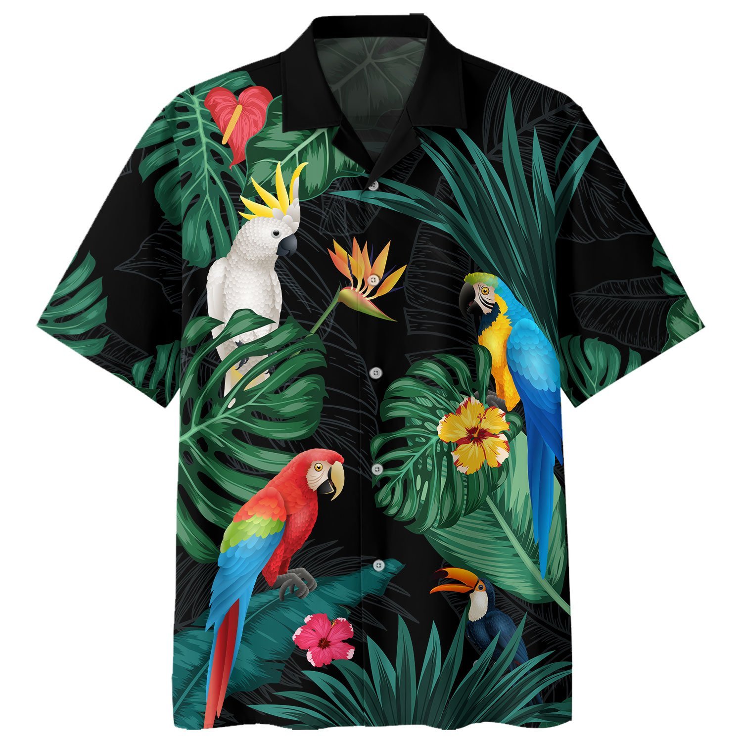 America Famille – Parrot Pattern Style Hawaiian Shirt Short Lha160703P