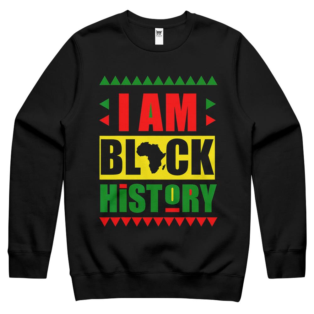 Teach I Am Black History Month Kids Proud African Pride Crewneck Sweatshirt