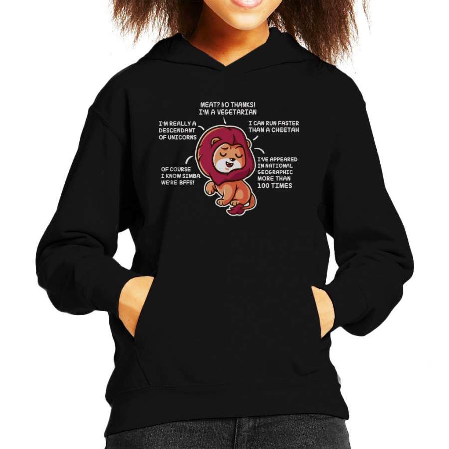 Cute Lyin Lion Kid’s Hooded Sweatshirt