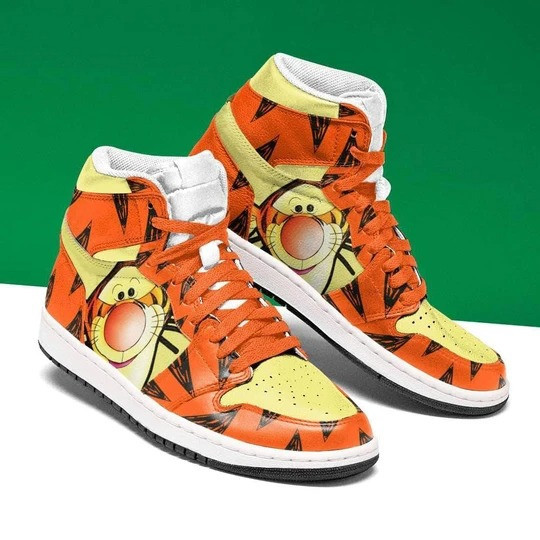 Tigger Character Winnie The Pooh Cartoon Art For Lovers Sneakers Gift For Fans High Top Jd1 Sneaker