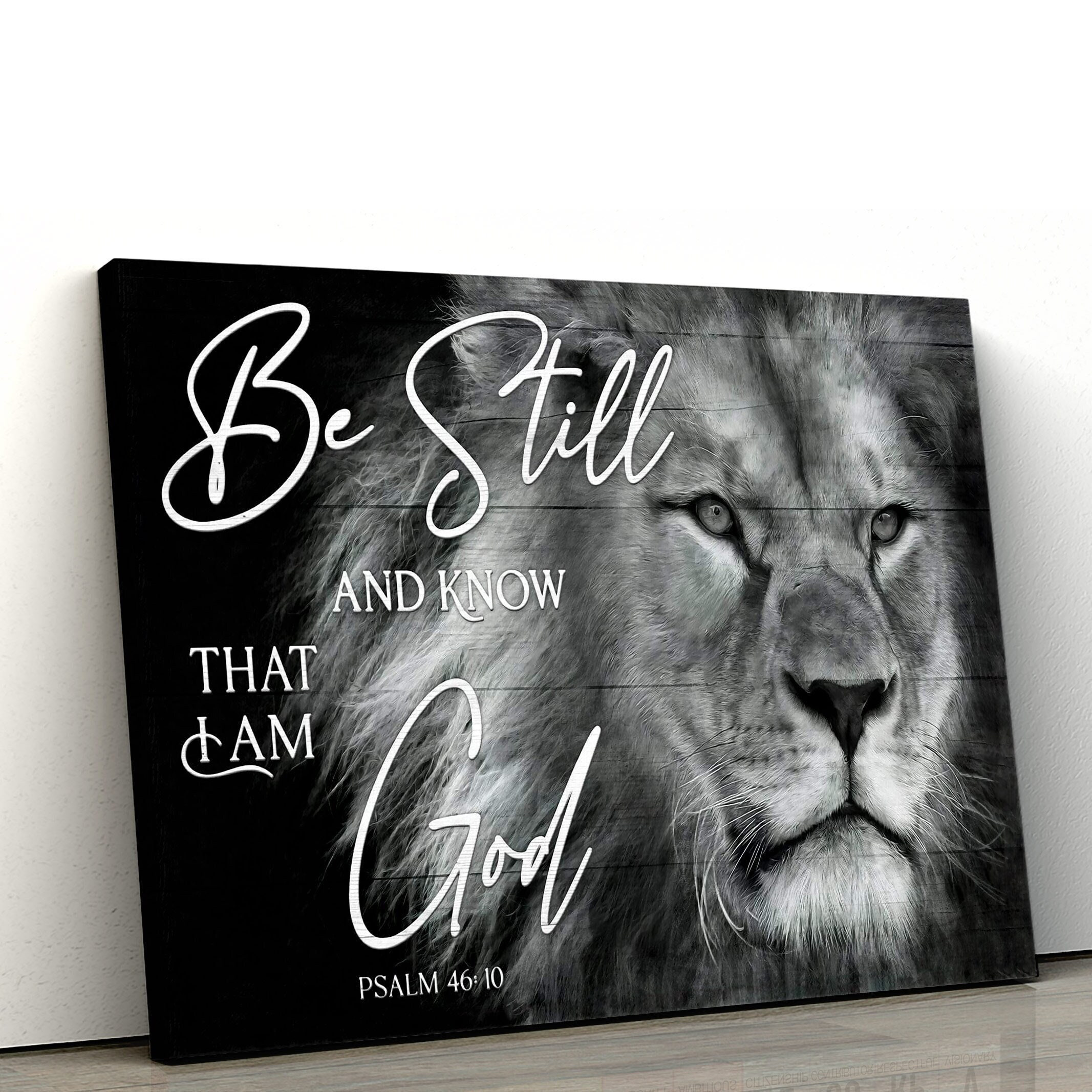 & Canvas | Be Still And Know That I Am God, Jesus And Lion | God Canvas, Lion Communion Gift | Wall Art Decor, Home Decor