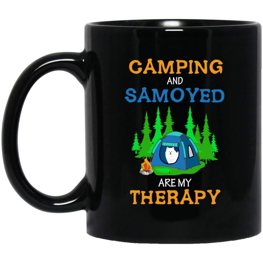 Camping And Samoyed Are My Therapy Mugs