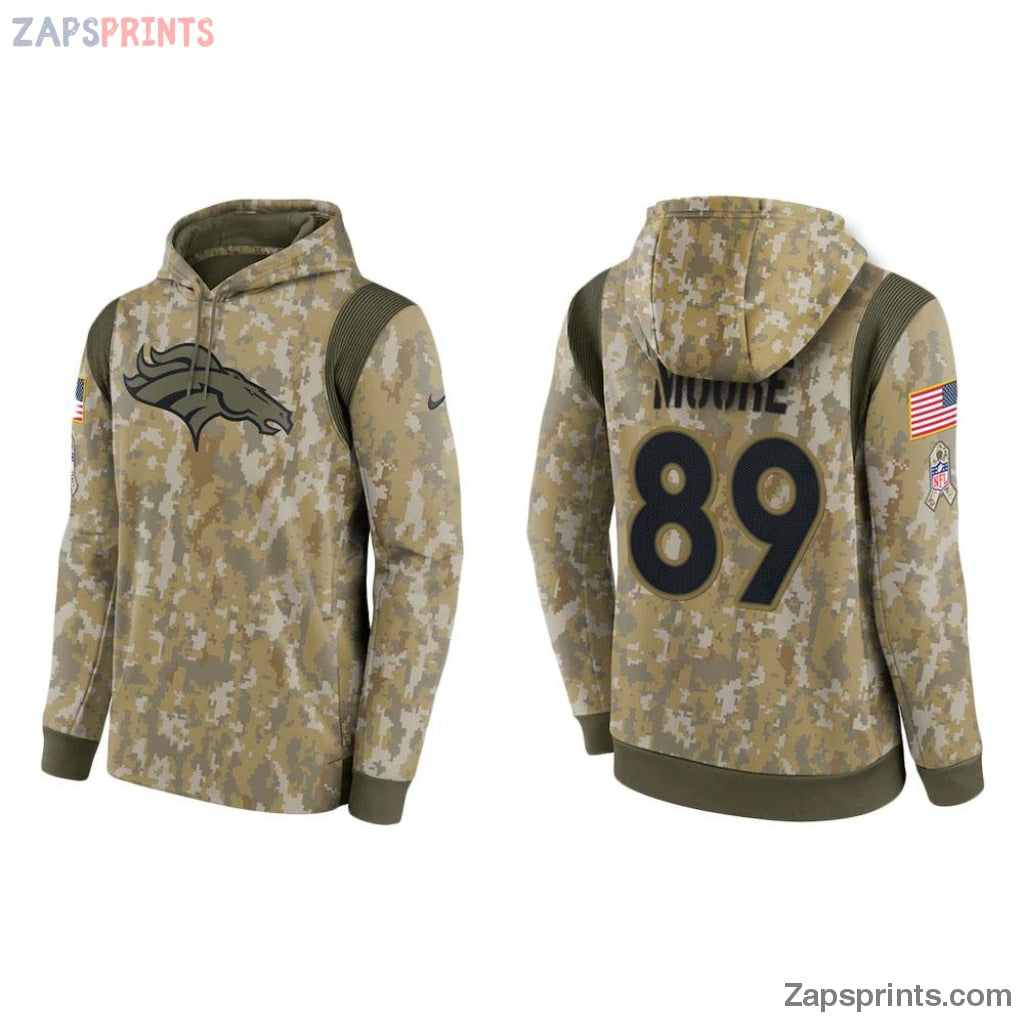 David Moore Denver Broncos Camo 2021 Salute To Service Veterans Day Therma Pullover Hoodie