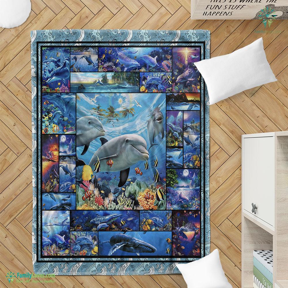 Beautifull Dolphin Art Like D Personalized Customized Blanket 1