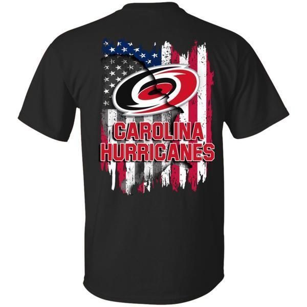 Carolina Hurricanes American Flag Hockey T-Shirt Fan 4th July PT06