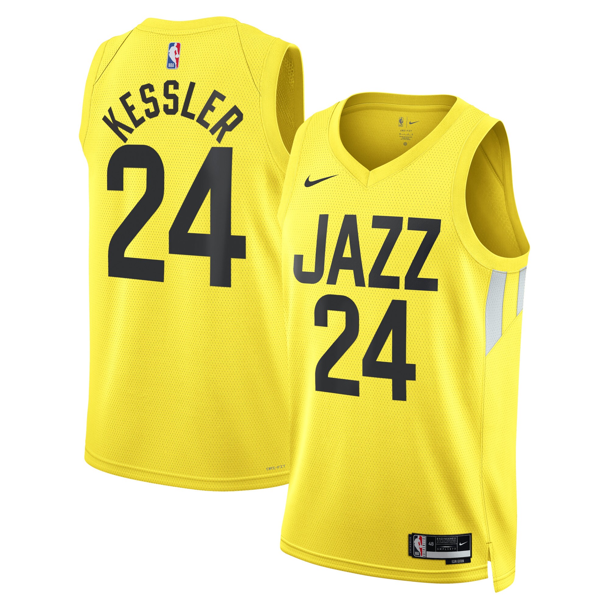 Utah Jazz Icon Edition Swingman Jersey – Gold – Walker Kessler – Unisex