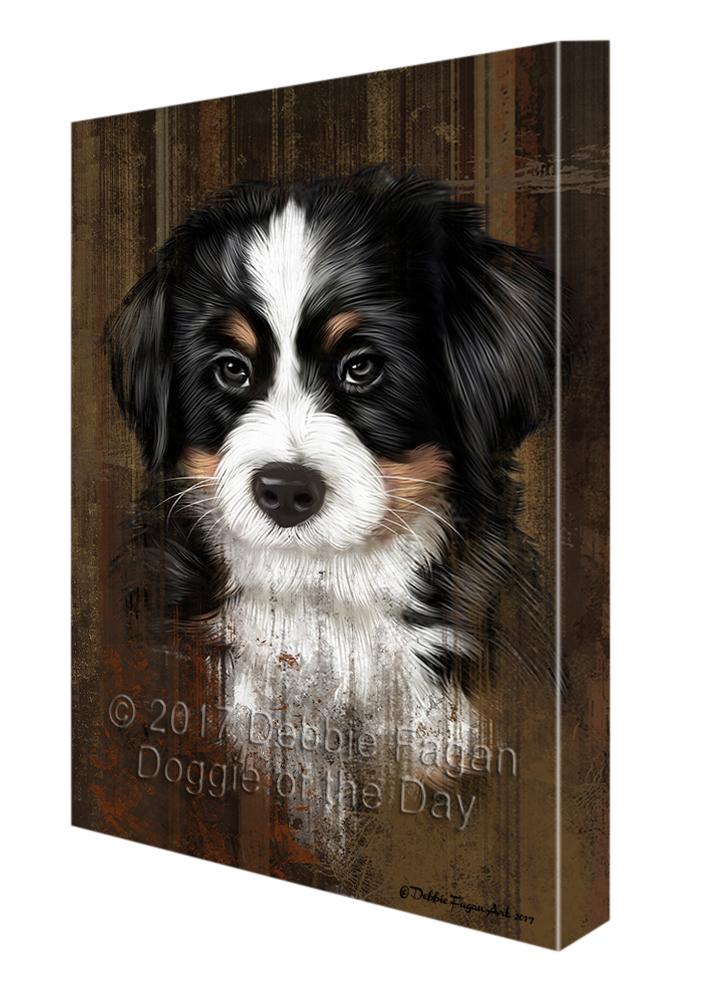 Rustic Bernese Mountain Puppy Canvas Wall Art Cvsa49872