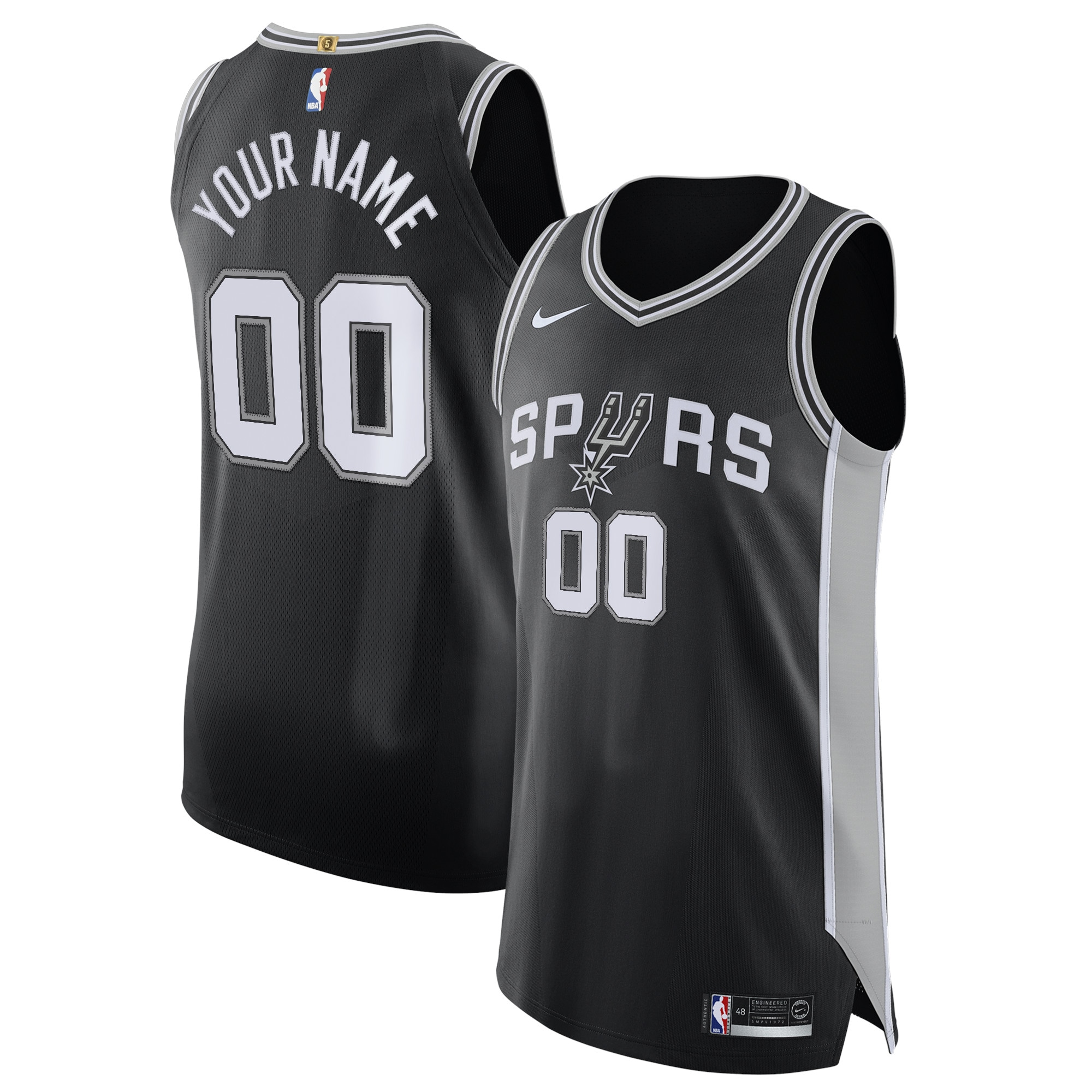 San Antonio Spurs Authentic Custom Jersey Black – Icon Edition