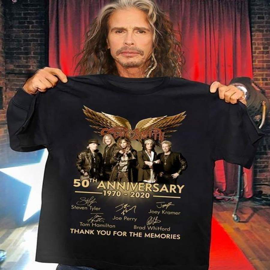 50th Anniversary Aerosmith All Members Signature Thank You for the Memories T Shirt Best Tee 2020