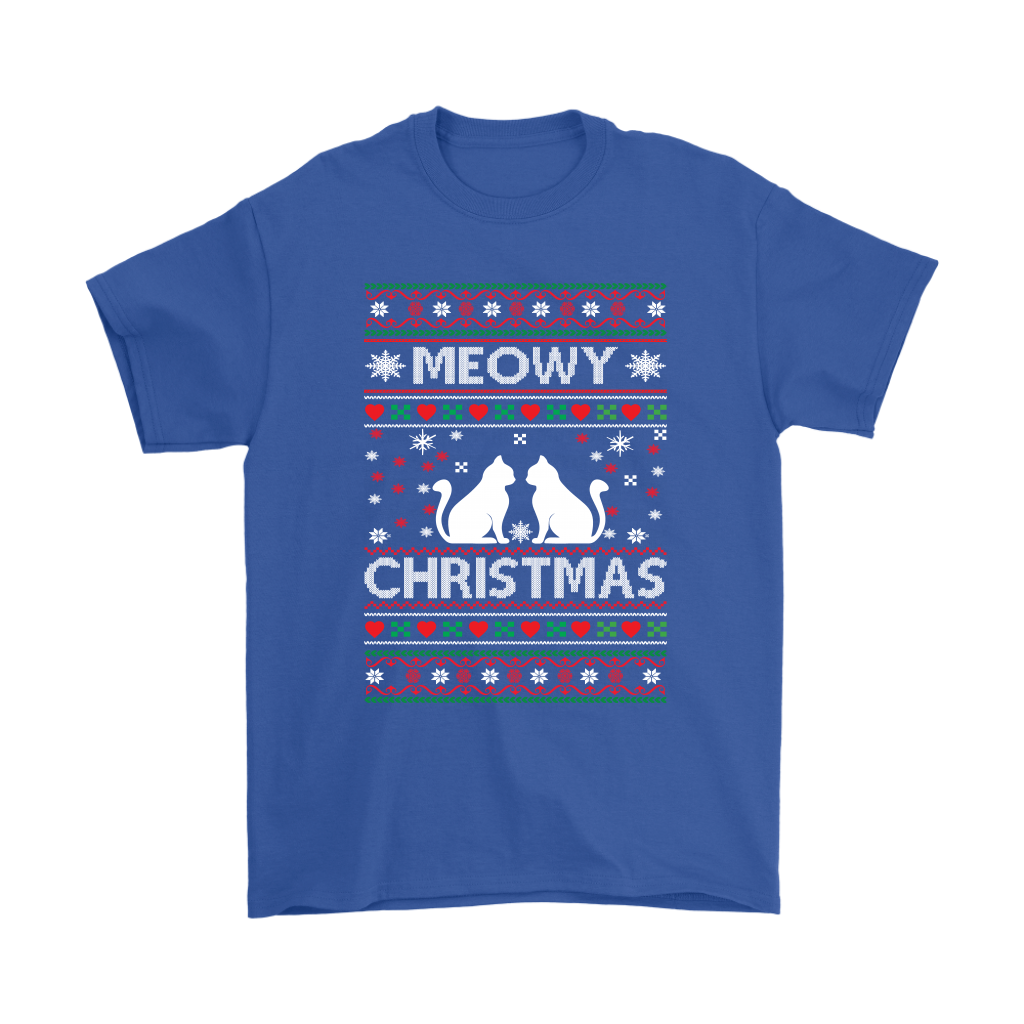 Ugly Christmas Sweater T-Shirt Meowy Christmas Cat T-Shirt