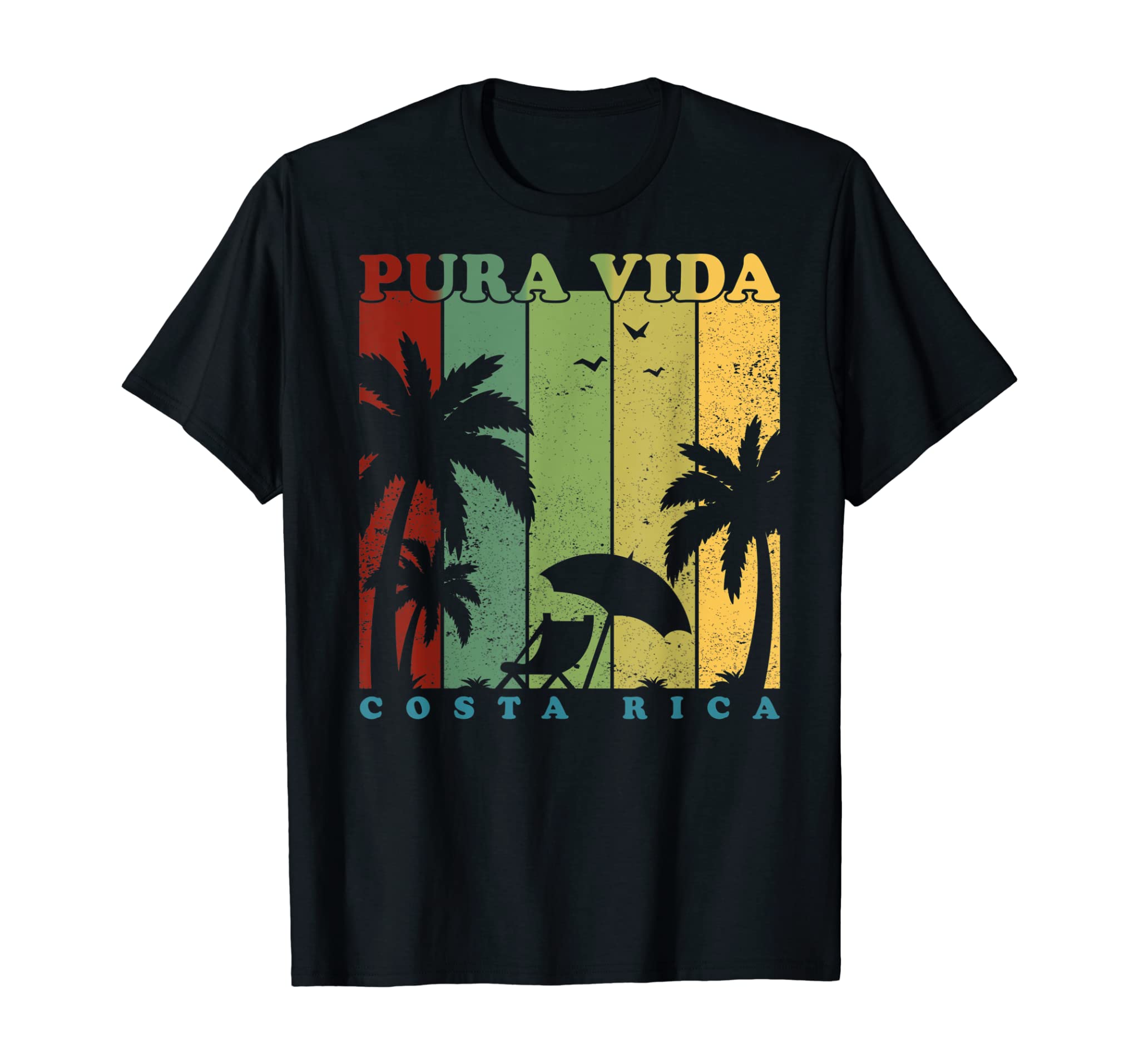 Vintage Retro Summer Vacation Costa Rica Pura Vida Beach T-Shirt