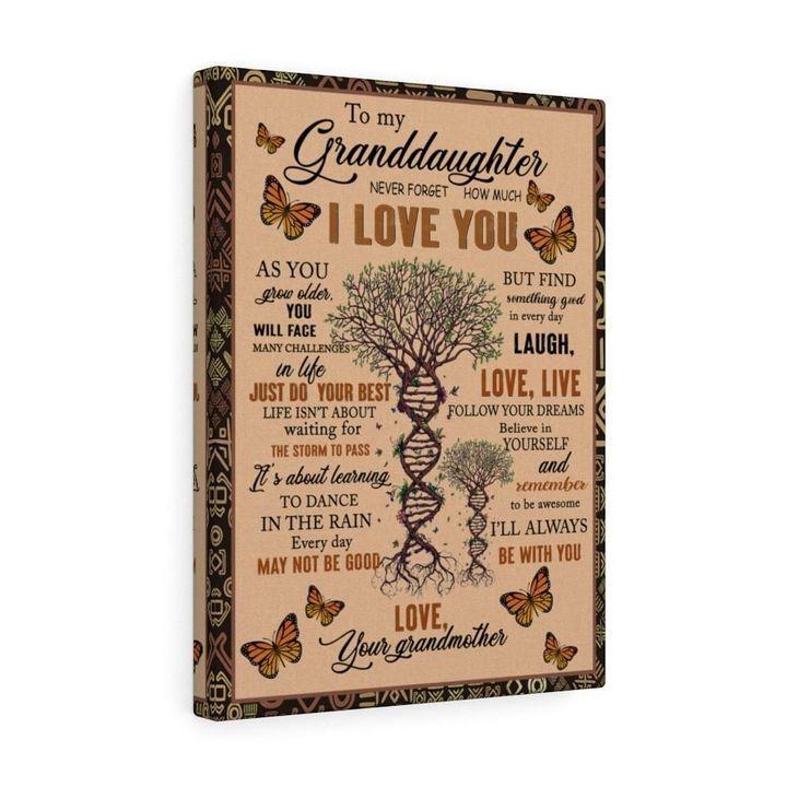 From Grandmother To My Granddaughter Never Forget How Much I Love You Canvas