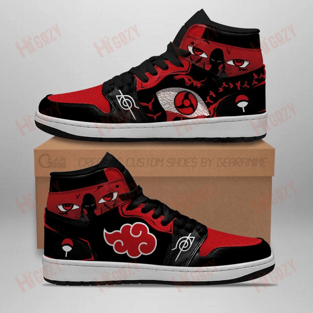 Akatsuki Itachi Sneakers Custom Sharingan Eyes Naruto Anime Shoes