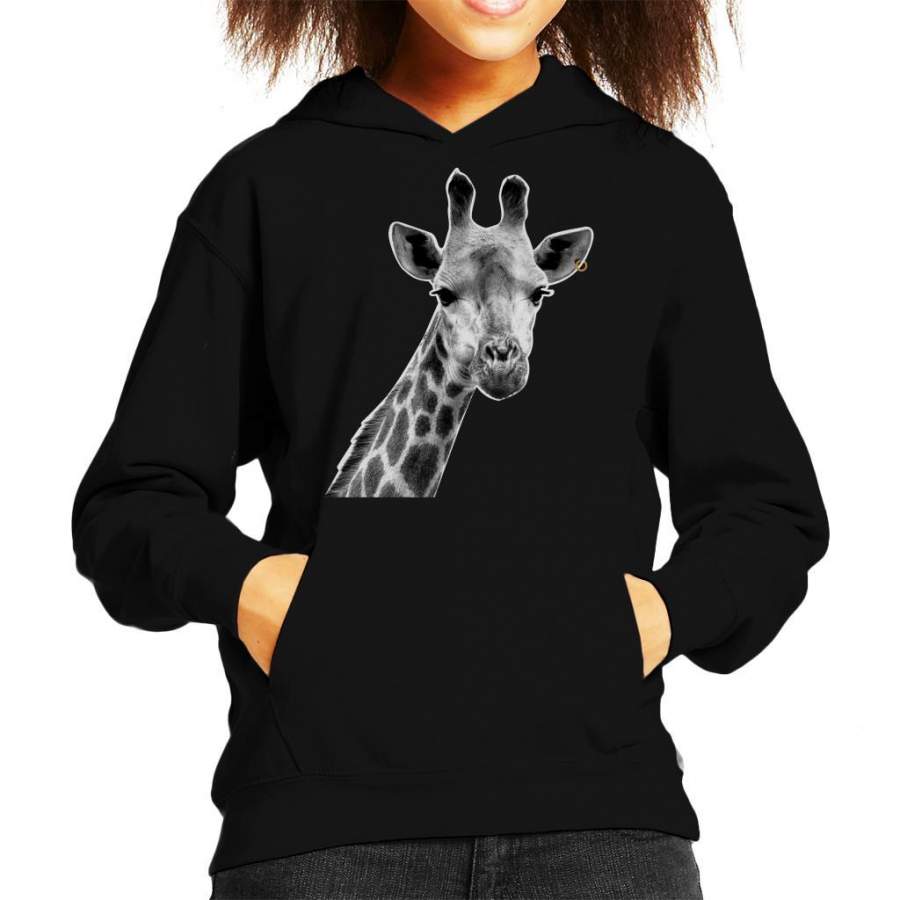 Giraffe With Earring Kid’s Hooded Sweatshirt