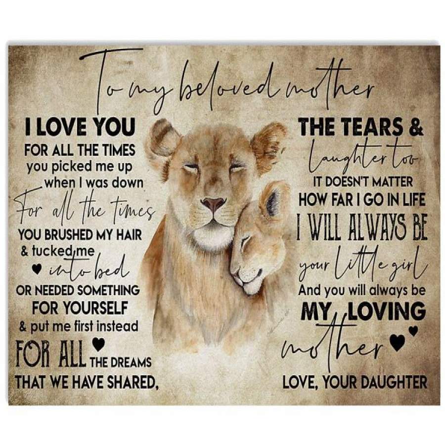 DAUGHTER TO MOM LION Horizontal Poster