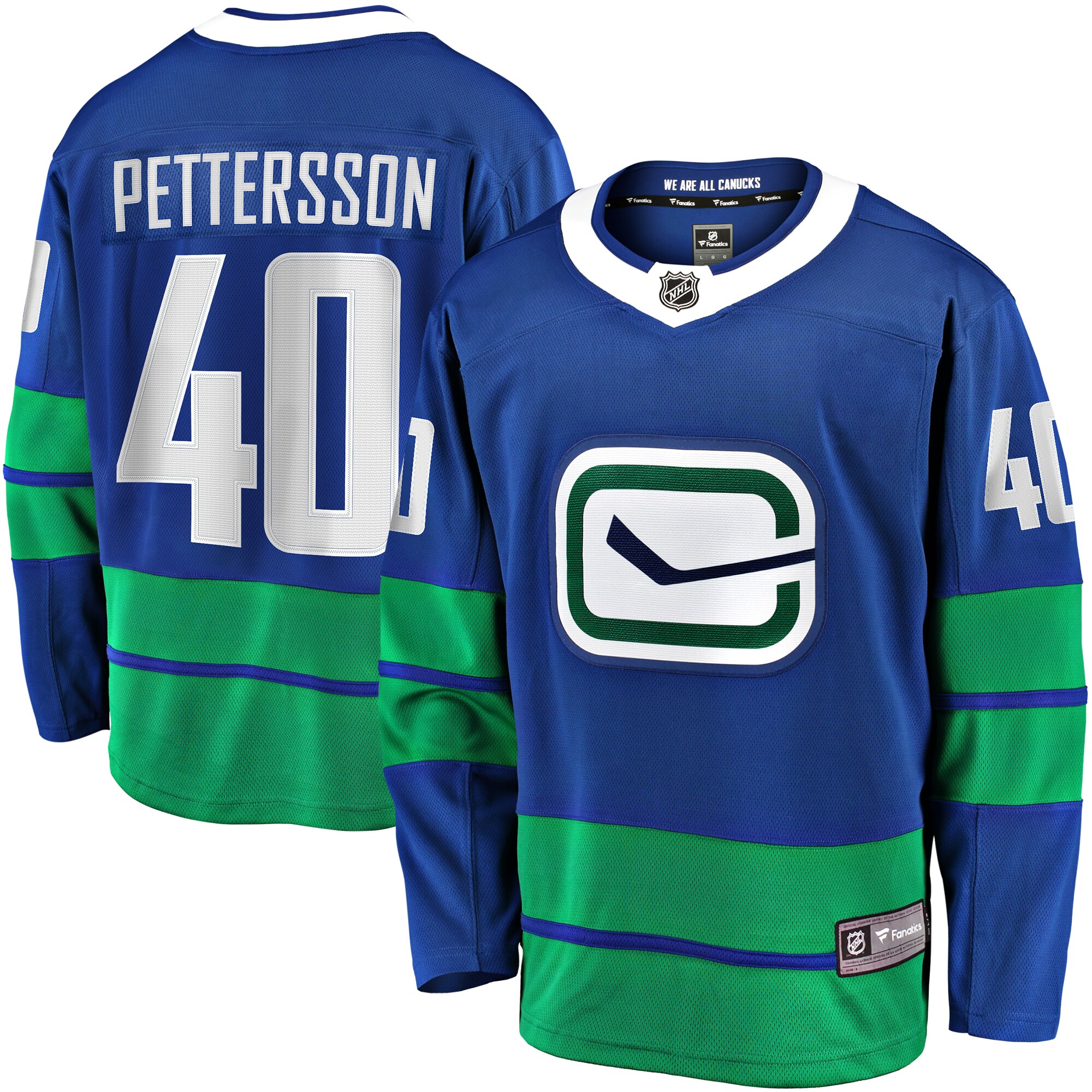 Men's Vancouver Canucks Elias Pettersson Royal Alternate Premier Breakaway Player Jersey