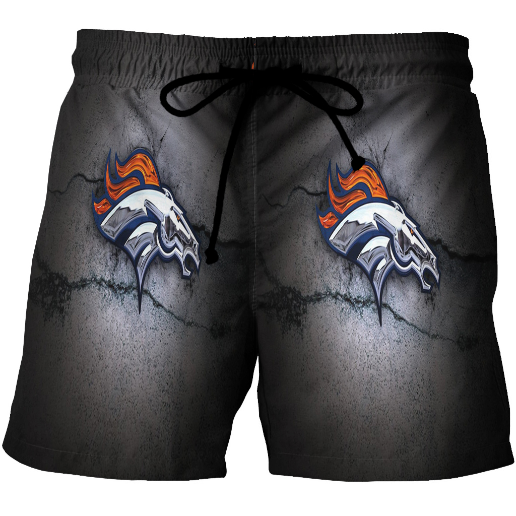 Denver Broncos Emblem V56 3D All Over Print Summer Beach Hawaiian Short